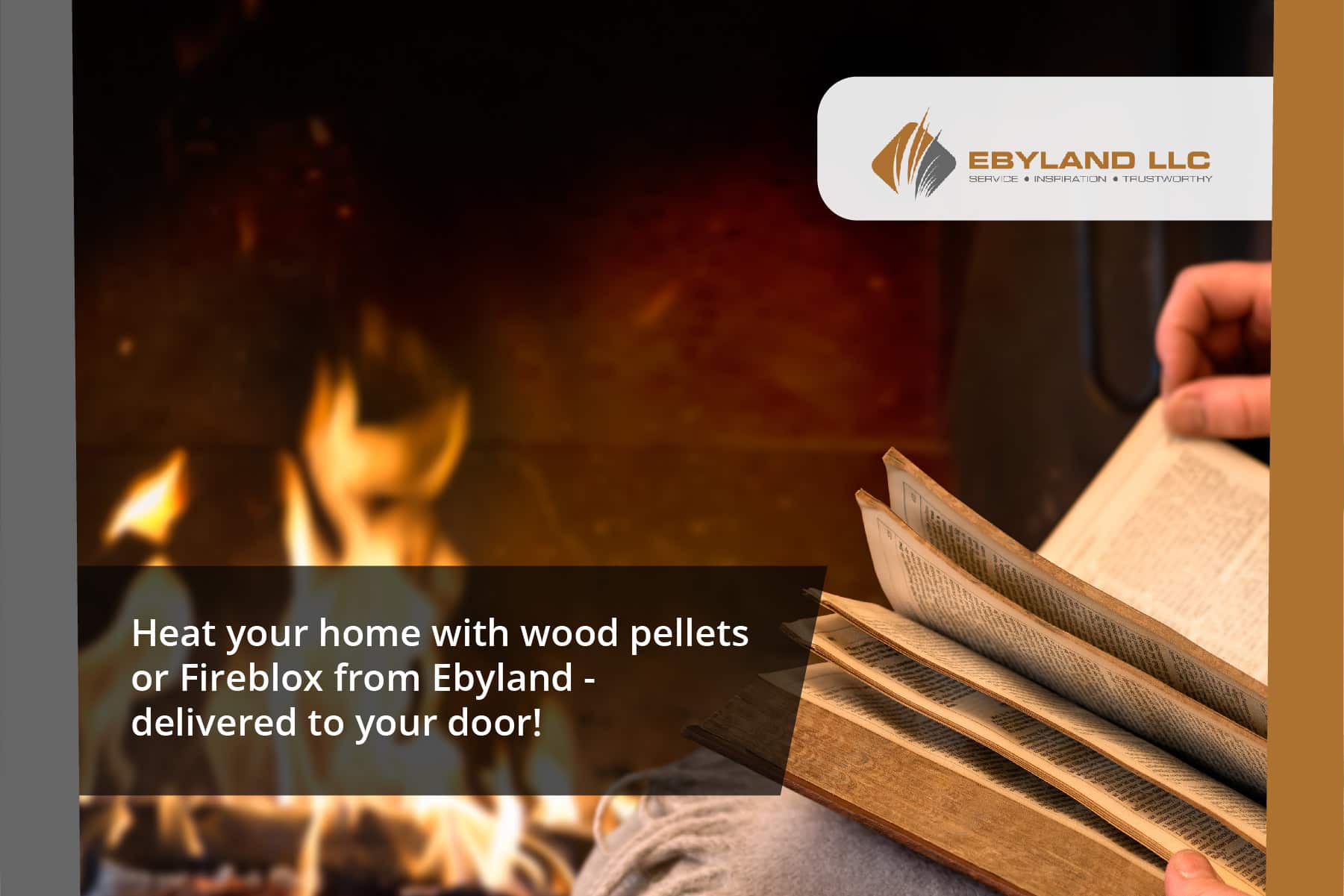 heat your home with wood pellets or fireblox from Ebyland