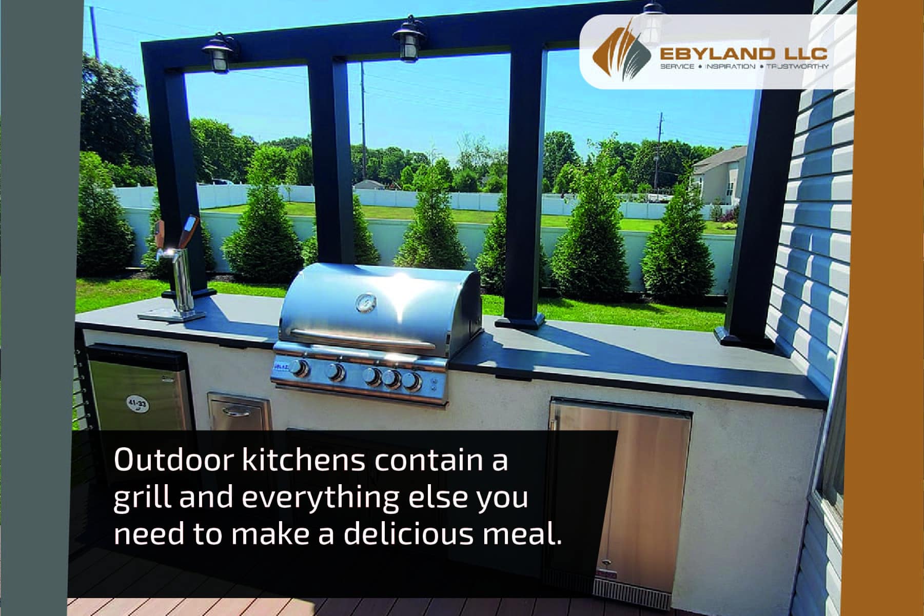 outdoor kitchens include everything you need to make a delicious meal
